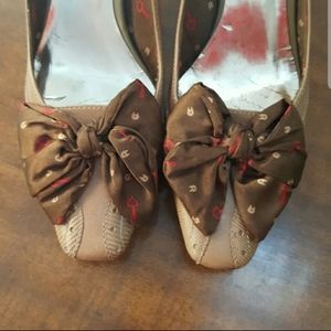 Etienne Aigner brown Reese heels with Bow Size 7